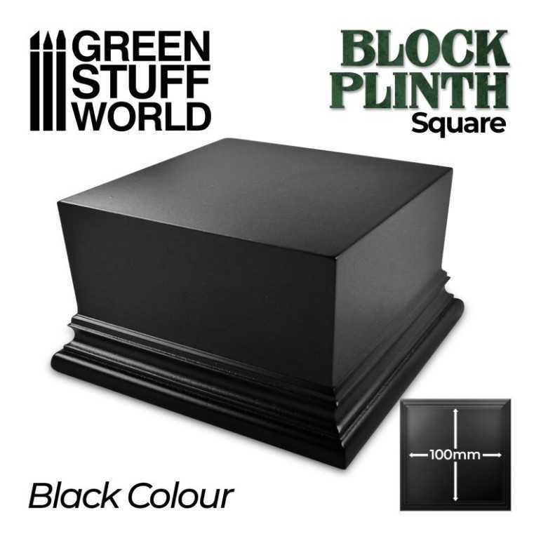 Black squared display block plinth 10cm