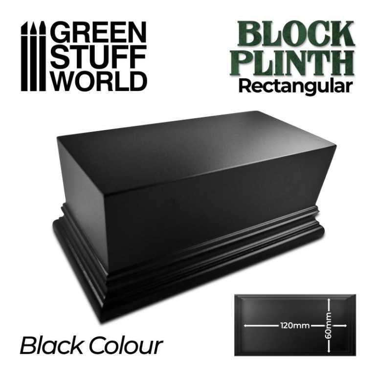 Black rectangular display plinth 12*6cm