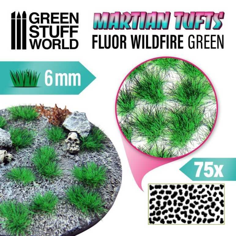 Martian tufts 6mm: fluor wildfire green