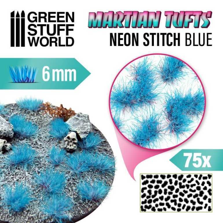 Martian tufts 6mm: neon stitch blue