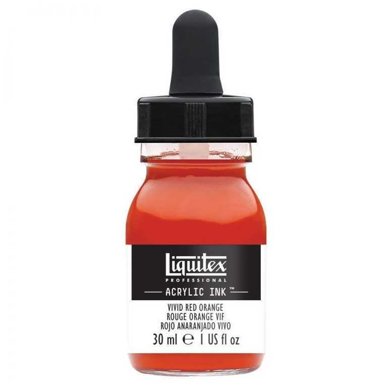 Professional acrylic ink: vivid red orange