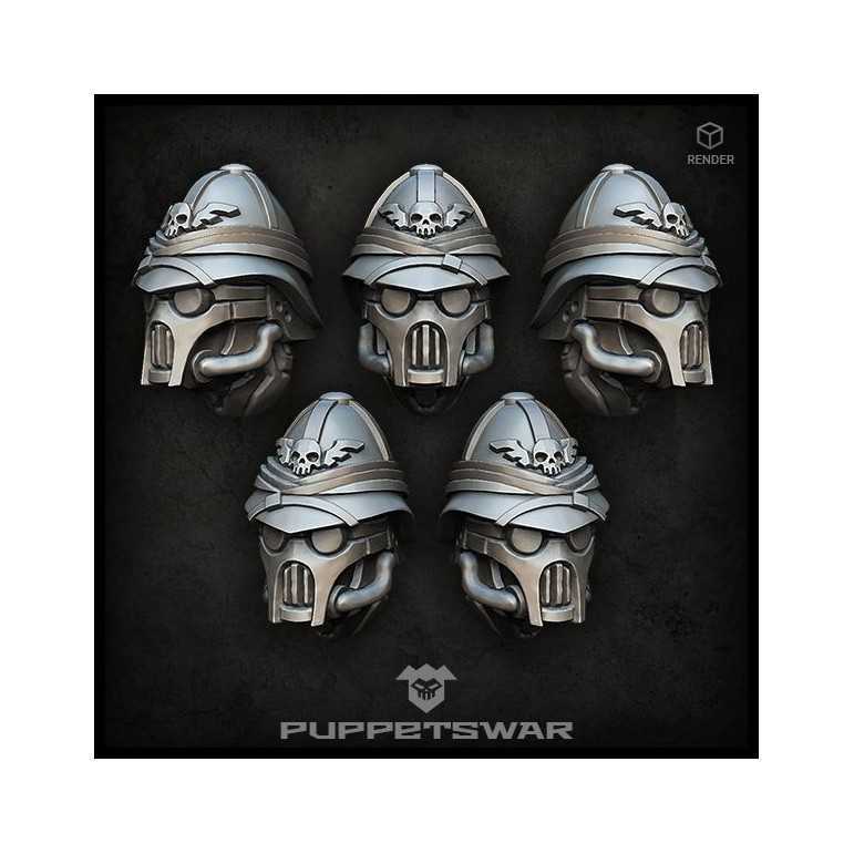 Masked colonial troopers heads