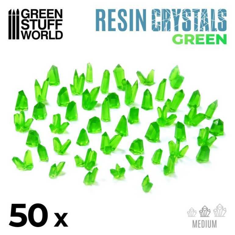 Medium green crystal set resin