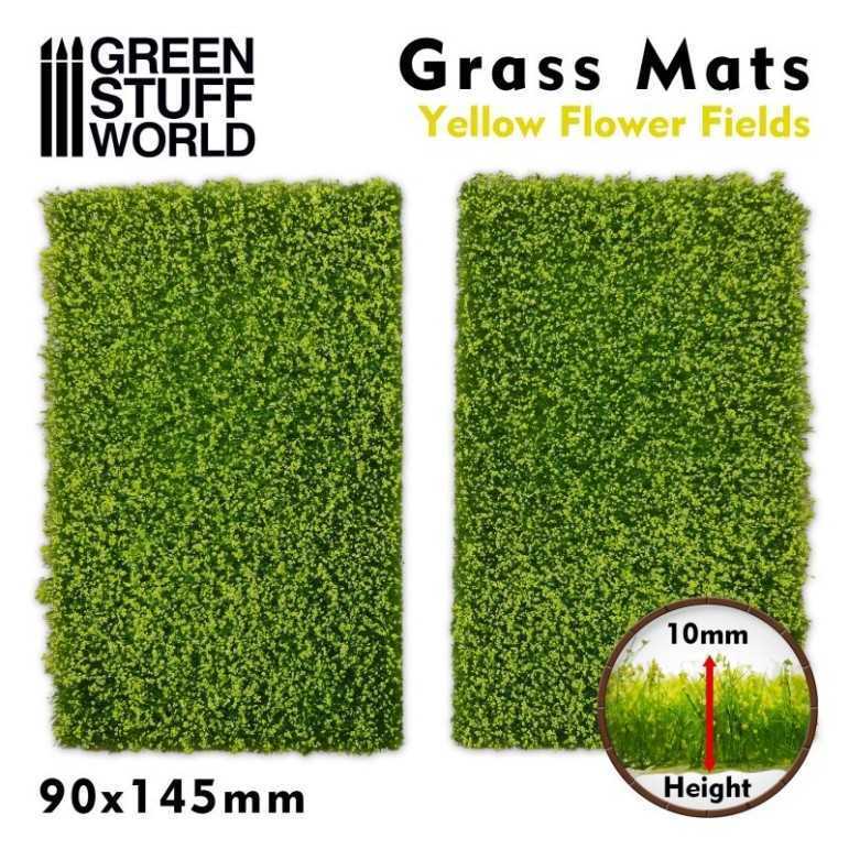 Grass mats cut-out yellow flower fields 10mm