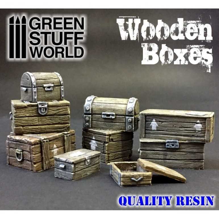 Wooden boxes resin