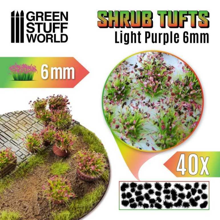 Shrubs tufts - 6mm self-adhesive - light purple