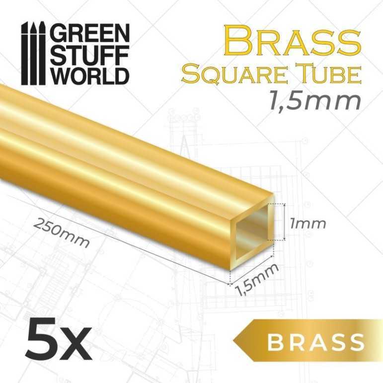 Square brass tube 1,5mm