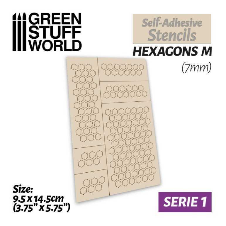 Self-adhesive stencils: hexagons m