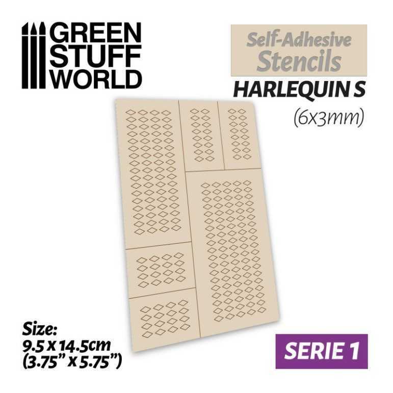 Self-adhesive stencils: harlequin s