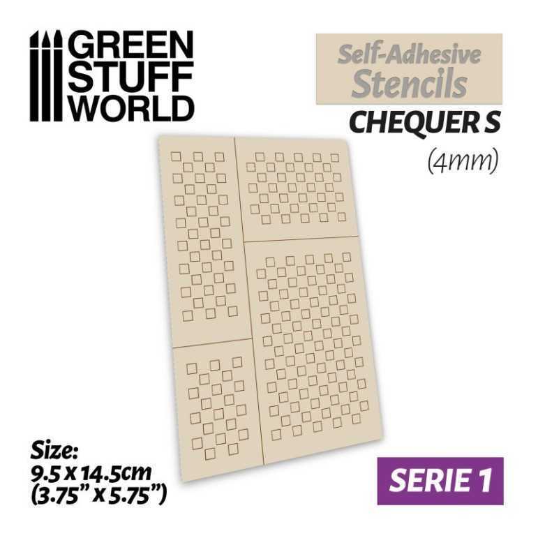 Self-adhesive stencils: chequer s