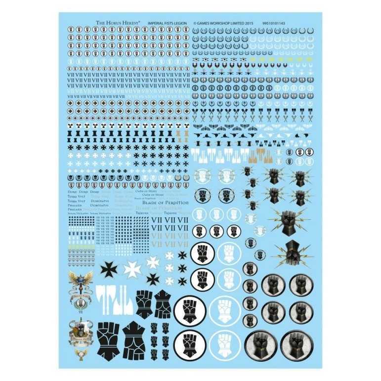 Imperial fist legion transfer sheet