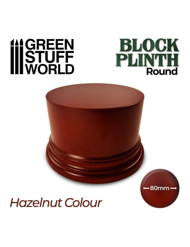 Round block plinth 8cm - hazelnut