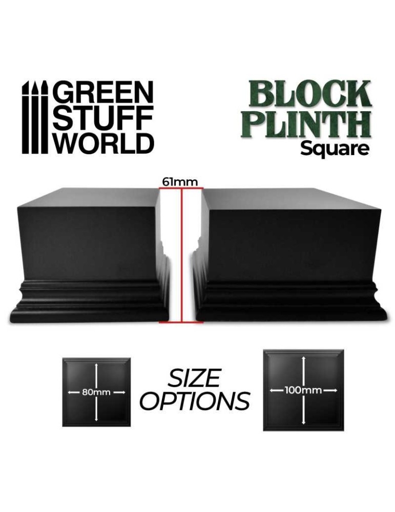 Square top display plinth 8x8 cm - black