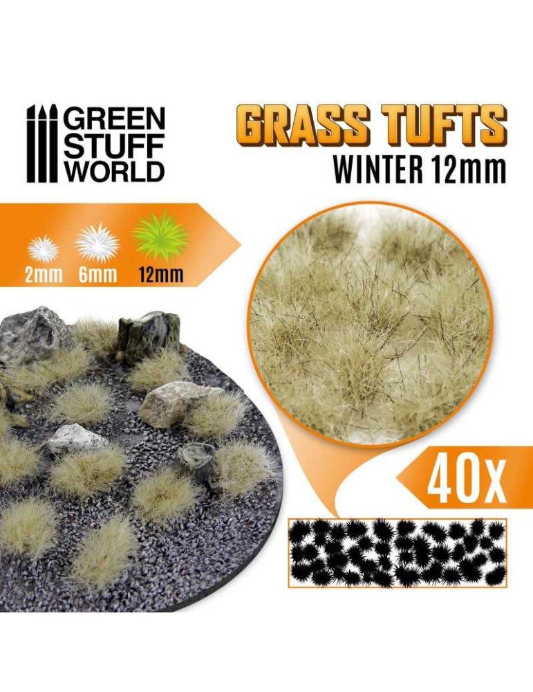 Grass tufts - 12mm self-adhesive - winter