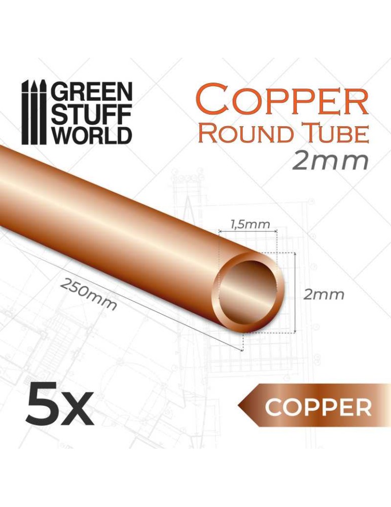 Round copper tube 2mm