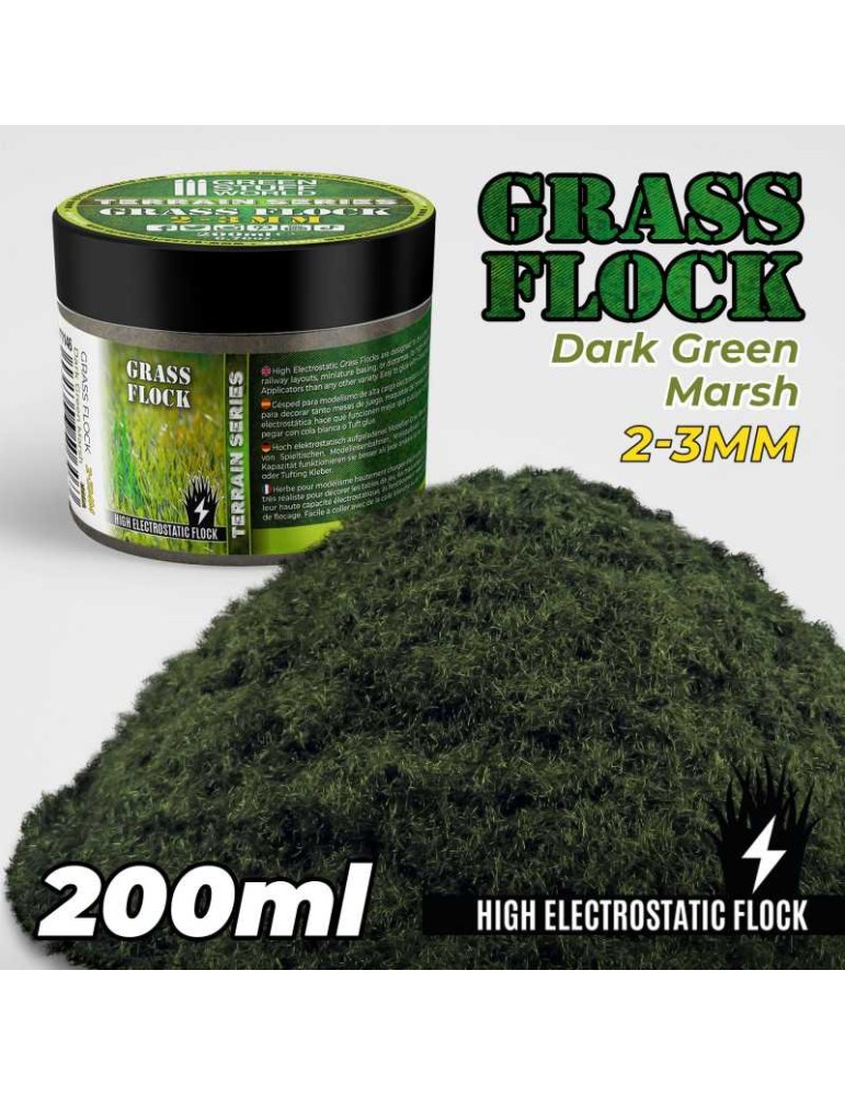 Flock nylon 2-3mm dark green marsh