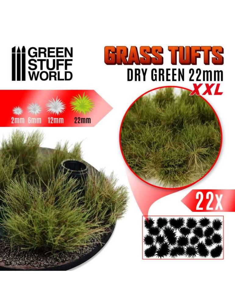 Grass tufts xxl 22mm dry green