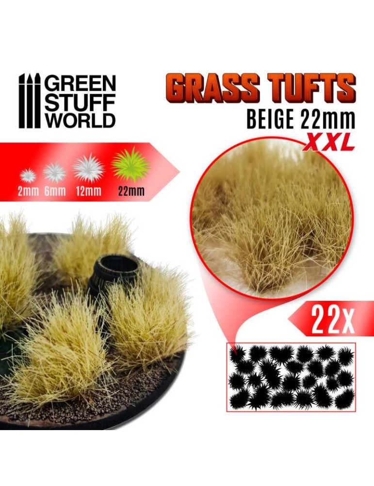 Grass tufts xxl 22mm beige