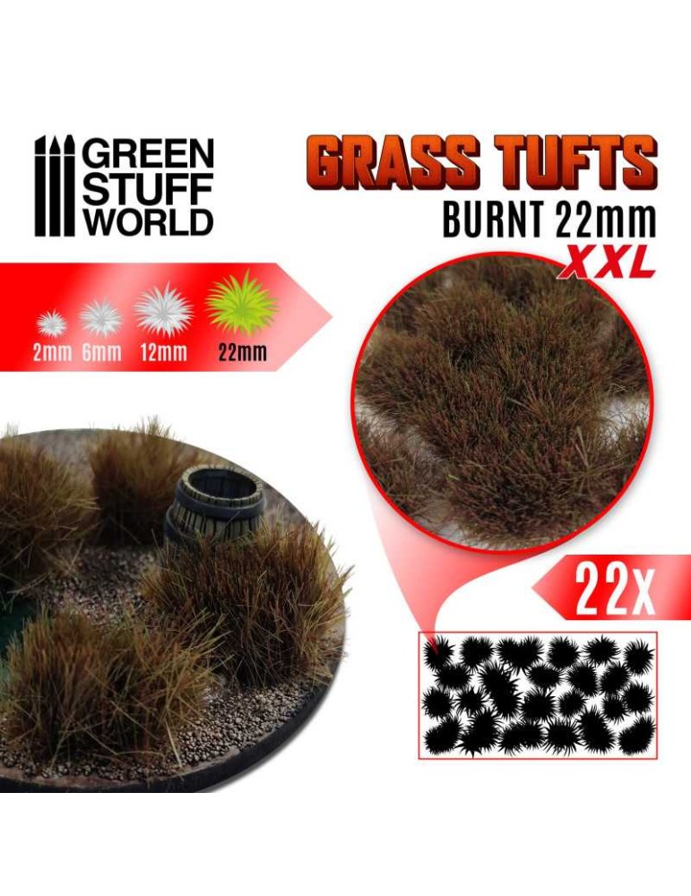 Grass tufts xxl 22mm burnt