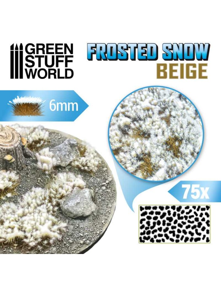 Shrubs tufts - 6mm frosted snow - beige