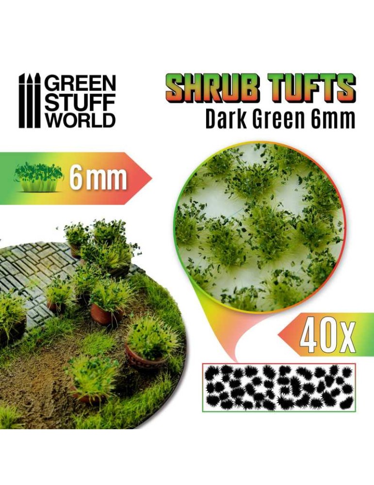 Dark green 6mm shrub tufts