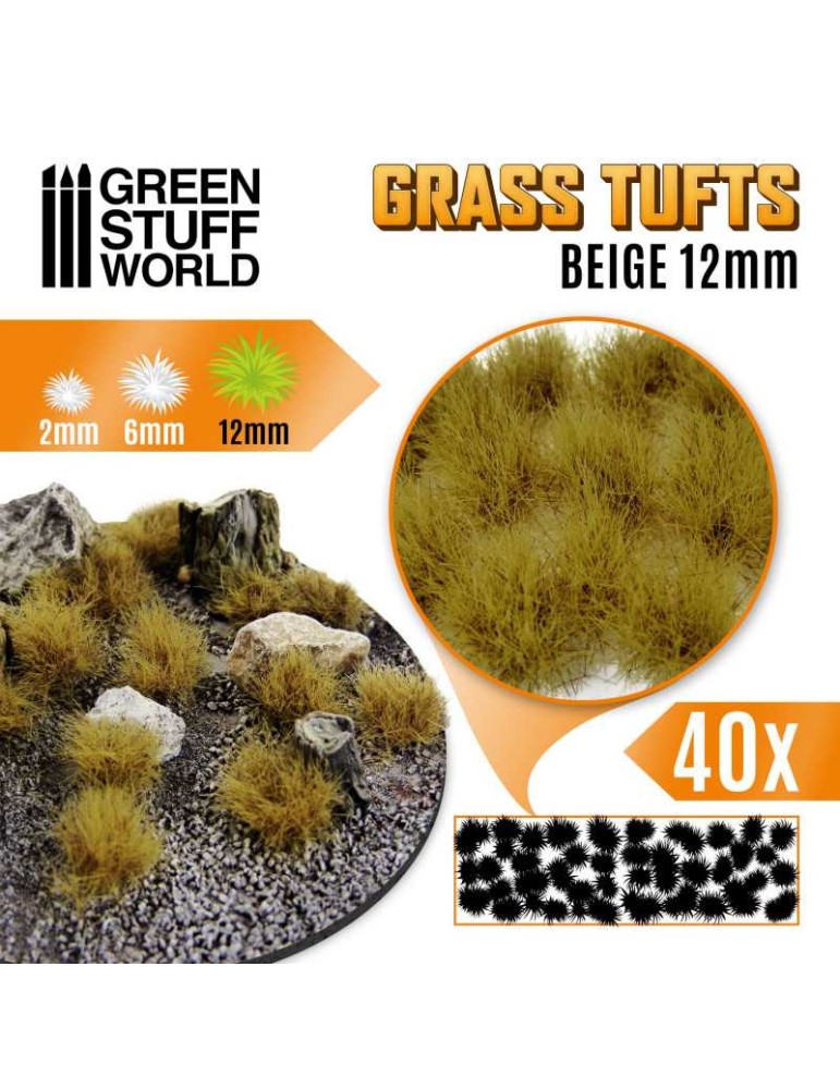 Grass tufts 12mm - beige