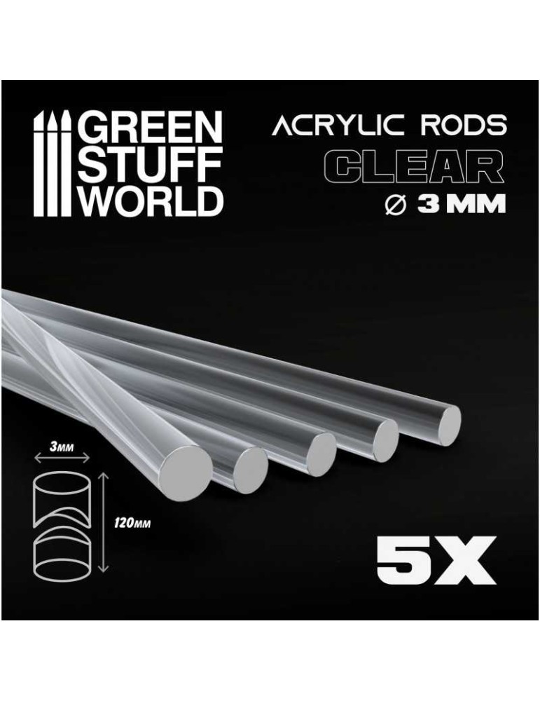 Acrylic rods - round 3 mm clear