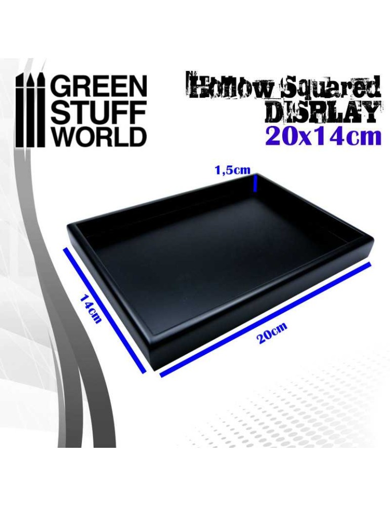 Hollow squared display 20x14 cm black