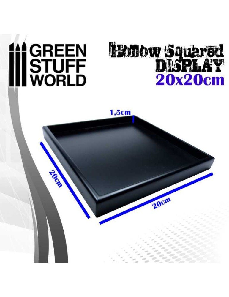 Hollow squared display 20x20 cm black