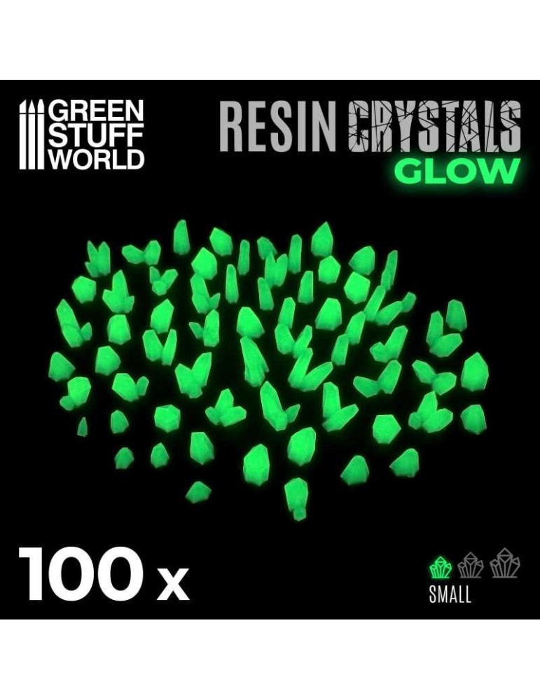 Green glow resin crystals - small