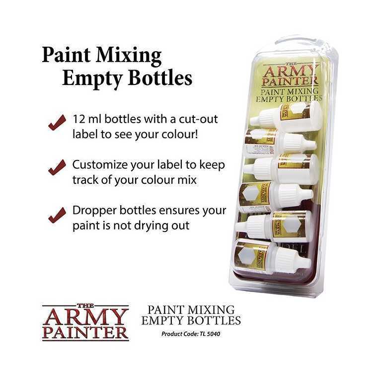 Paint mixing empty bottles