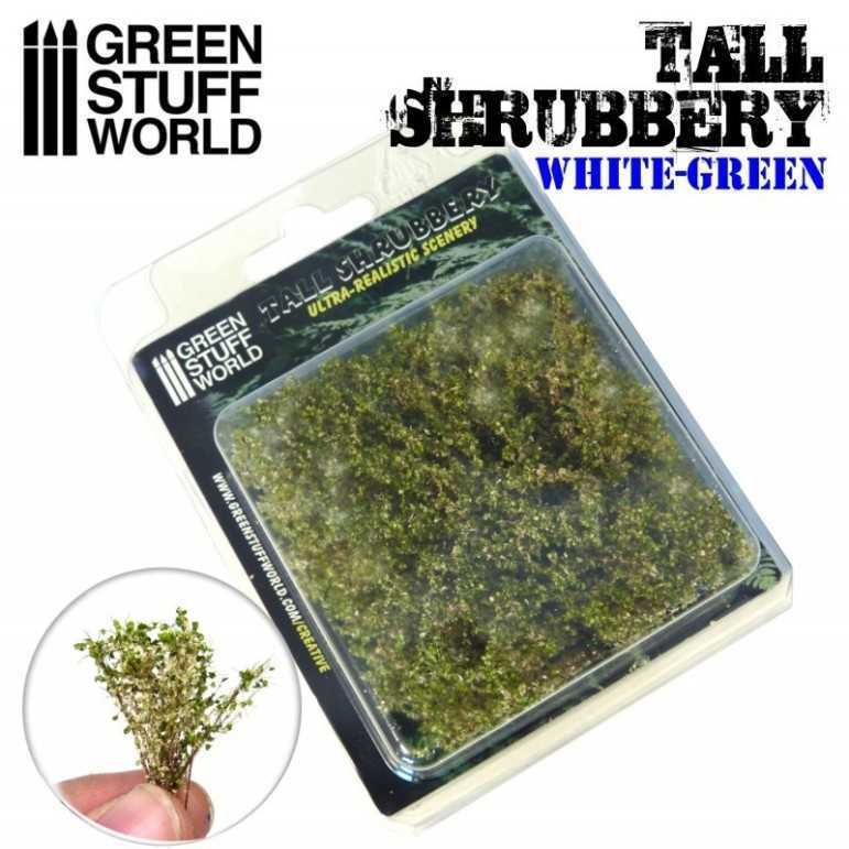 Tall shrubbery white/green