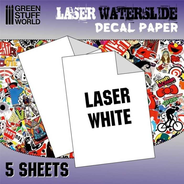 Waterslide decals: laser white