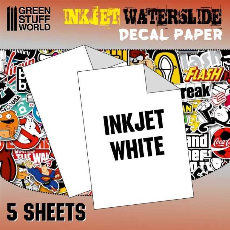 Waterslide decals: inkjet white