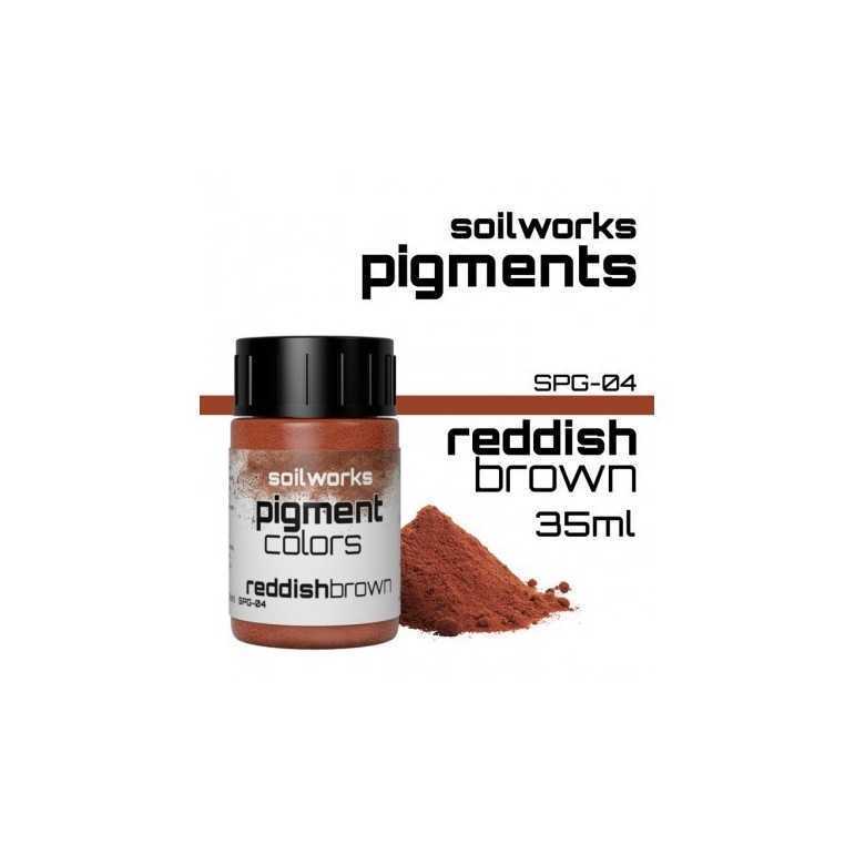 Pigment colors reddish brown