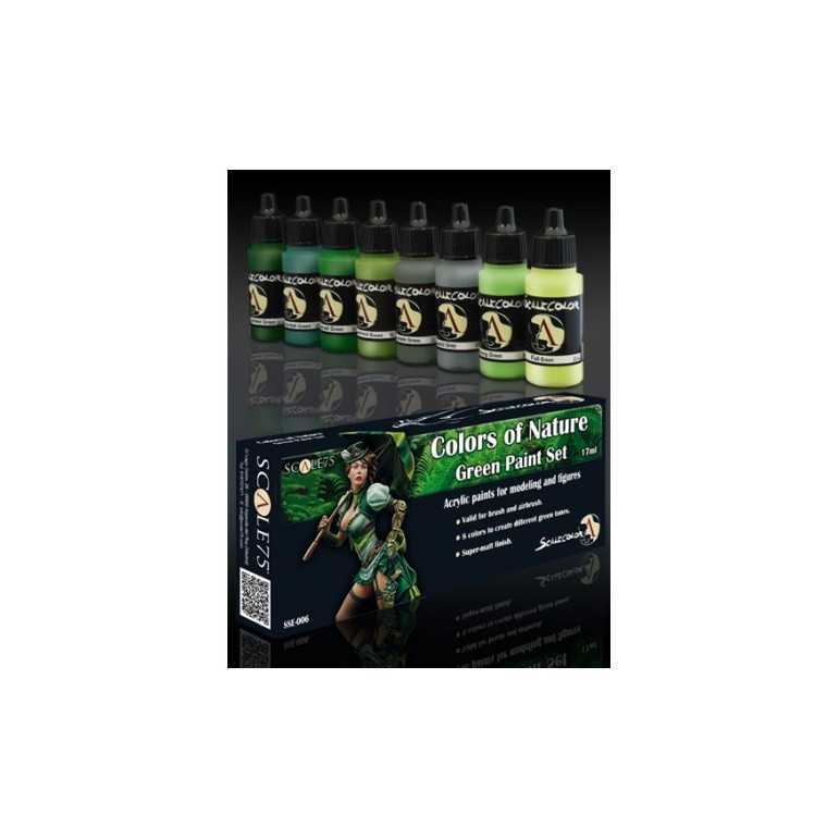 Colors of nature green paint set