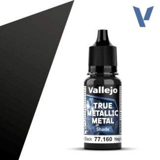 Vallejo True Metallic Metal: Obsidian Black (Shade) (18ml)