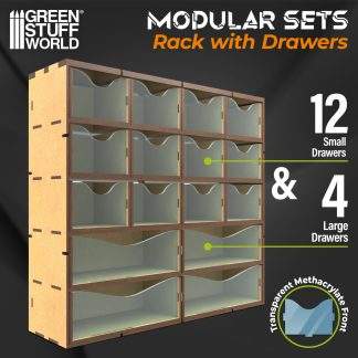 MDF Vertical rack with 16 Drawers